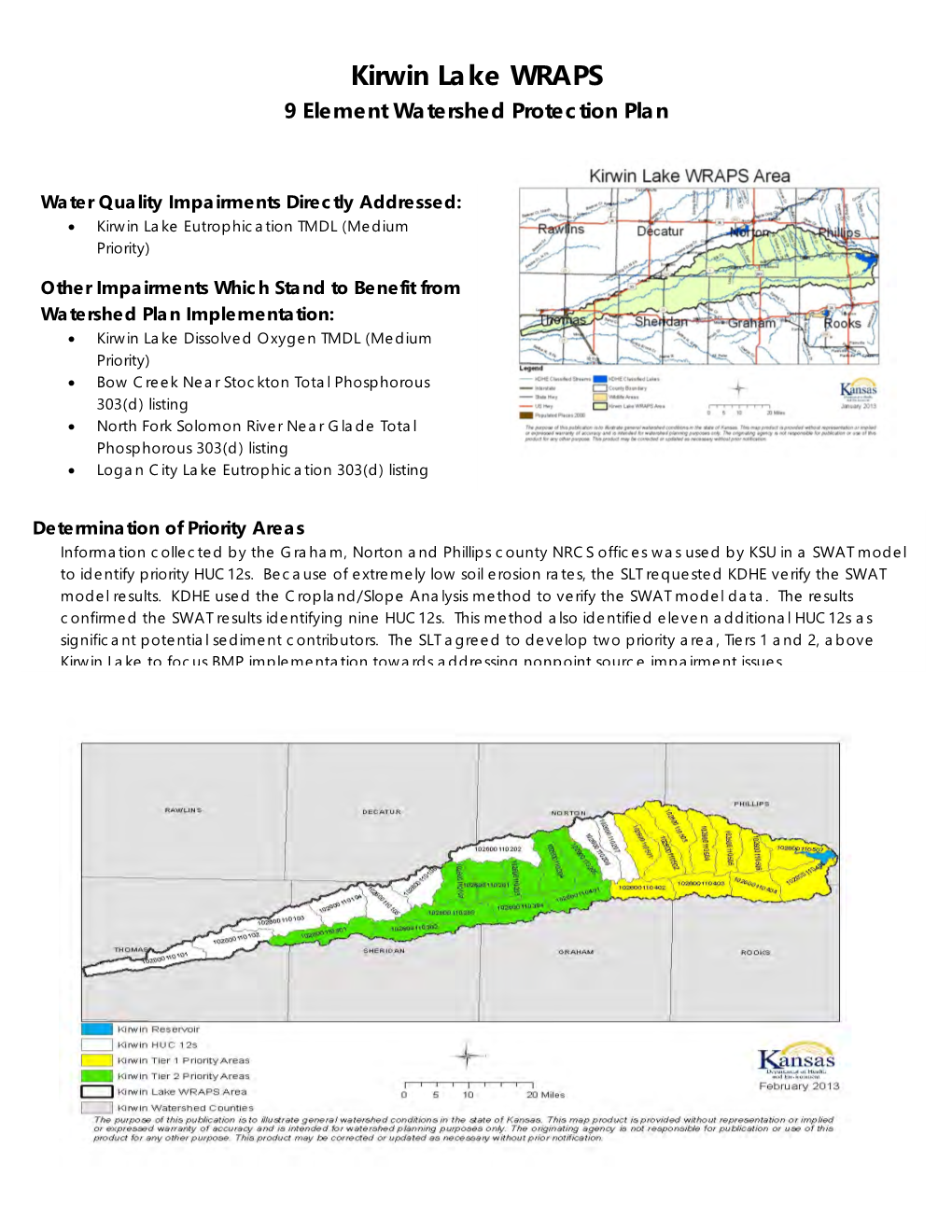 Kirwin Lake WRAPS 9 Element Watershed Protection Plan