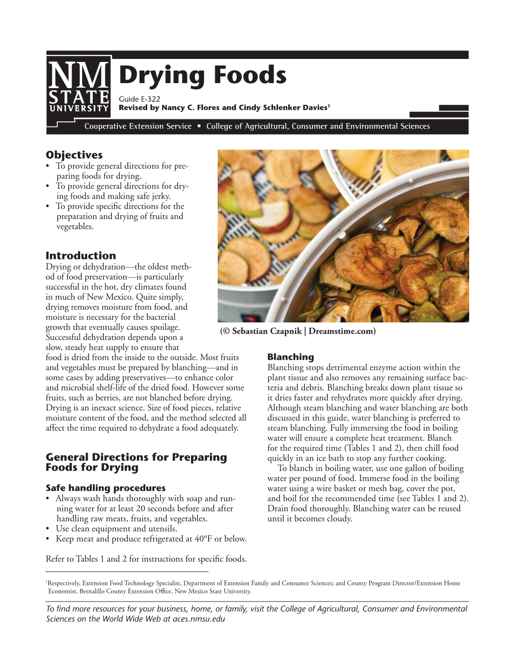 Drying Foods Guide E-322 Revised by Nancy C