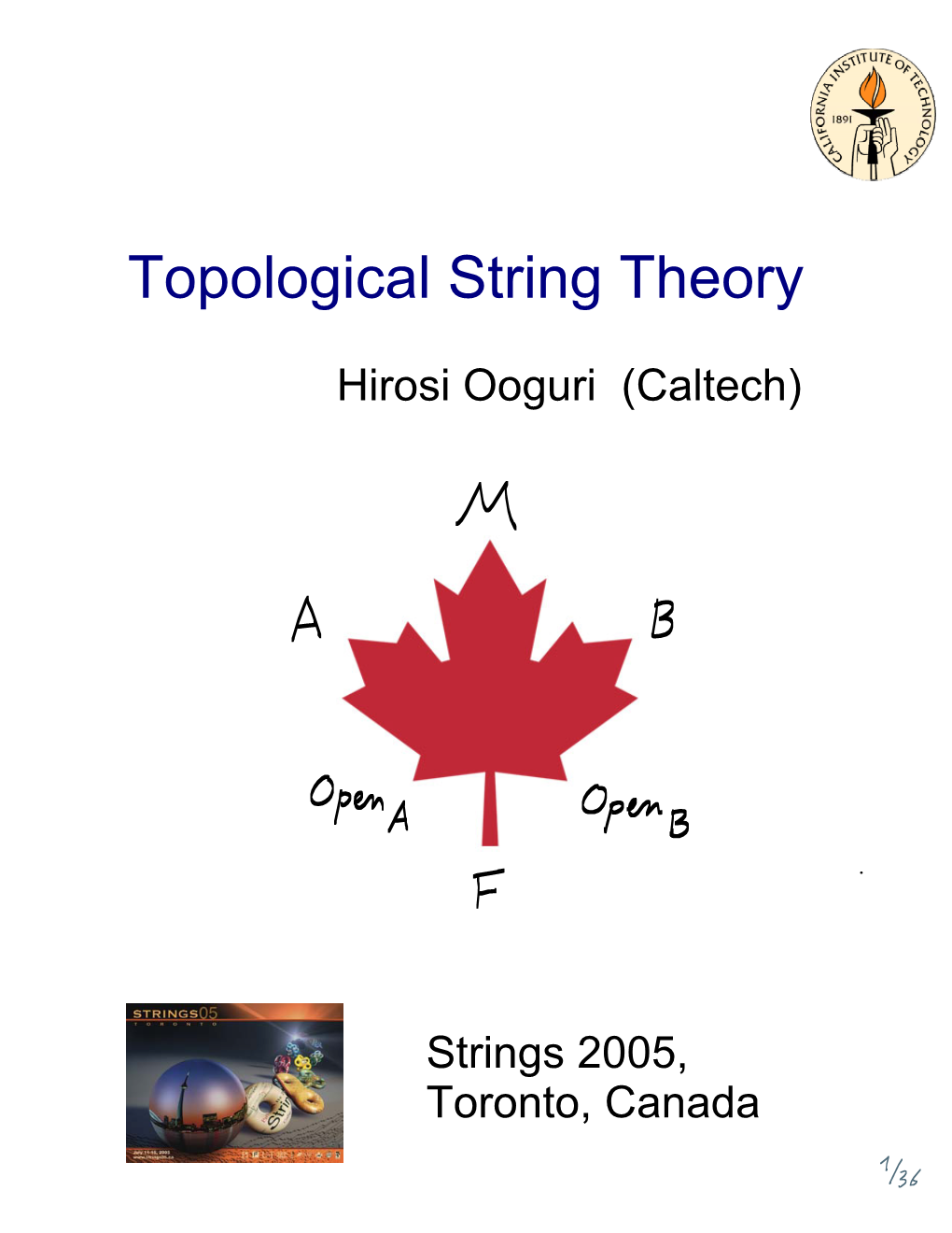 Topological String Theory