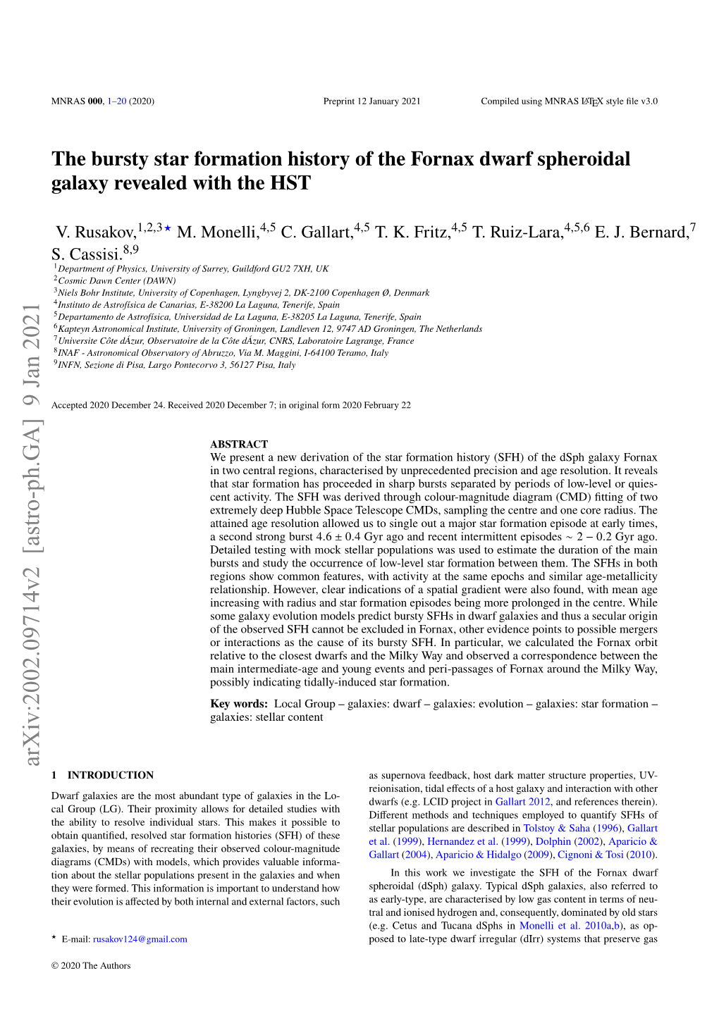 The Bursty Star Formation History of the Fornax Dwarf Spheroidal Galaxy Revealed with the HST