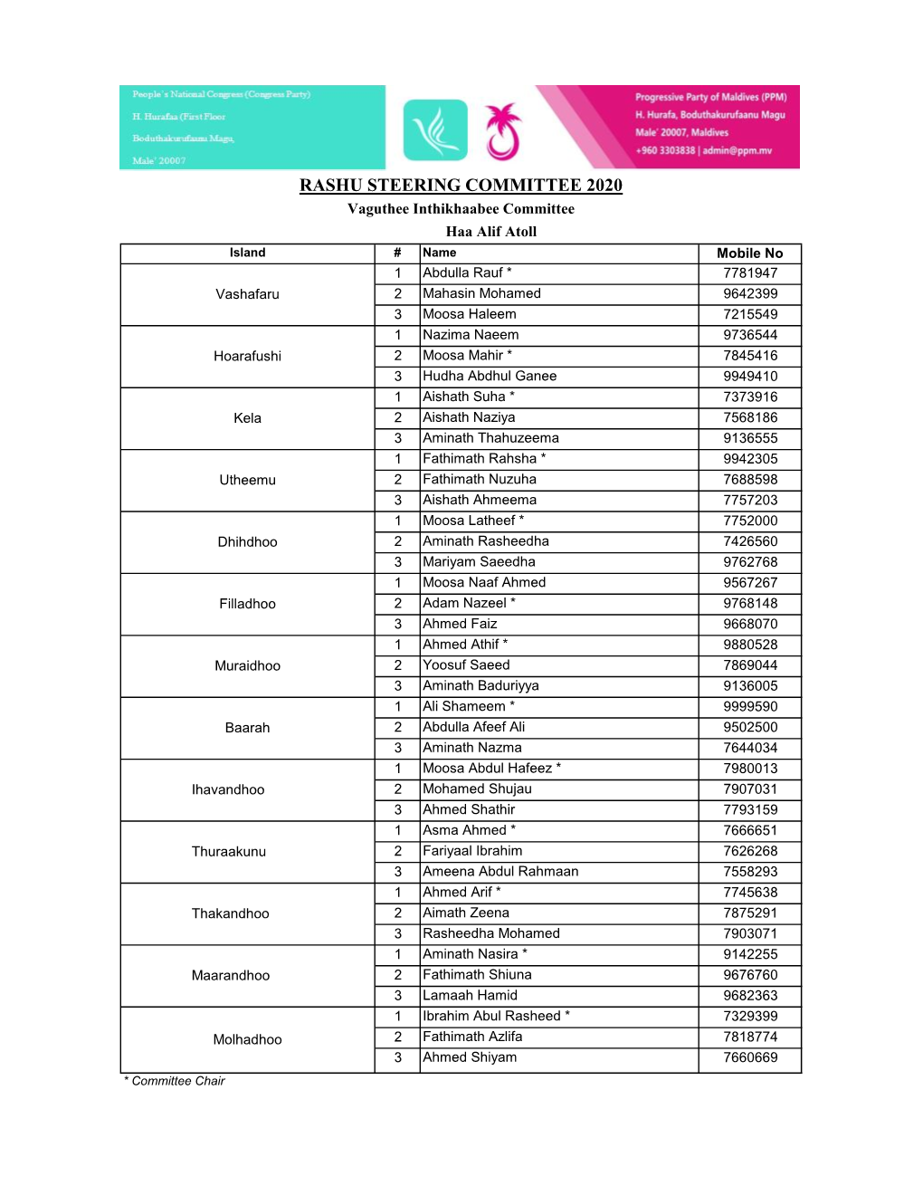 Vaguthee Inthikhab Committee