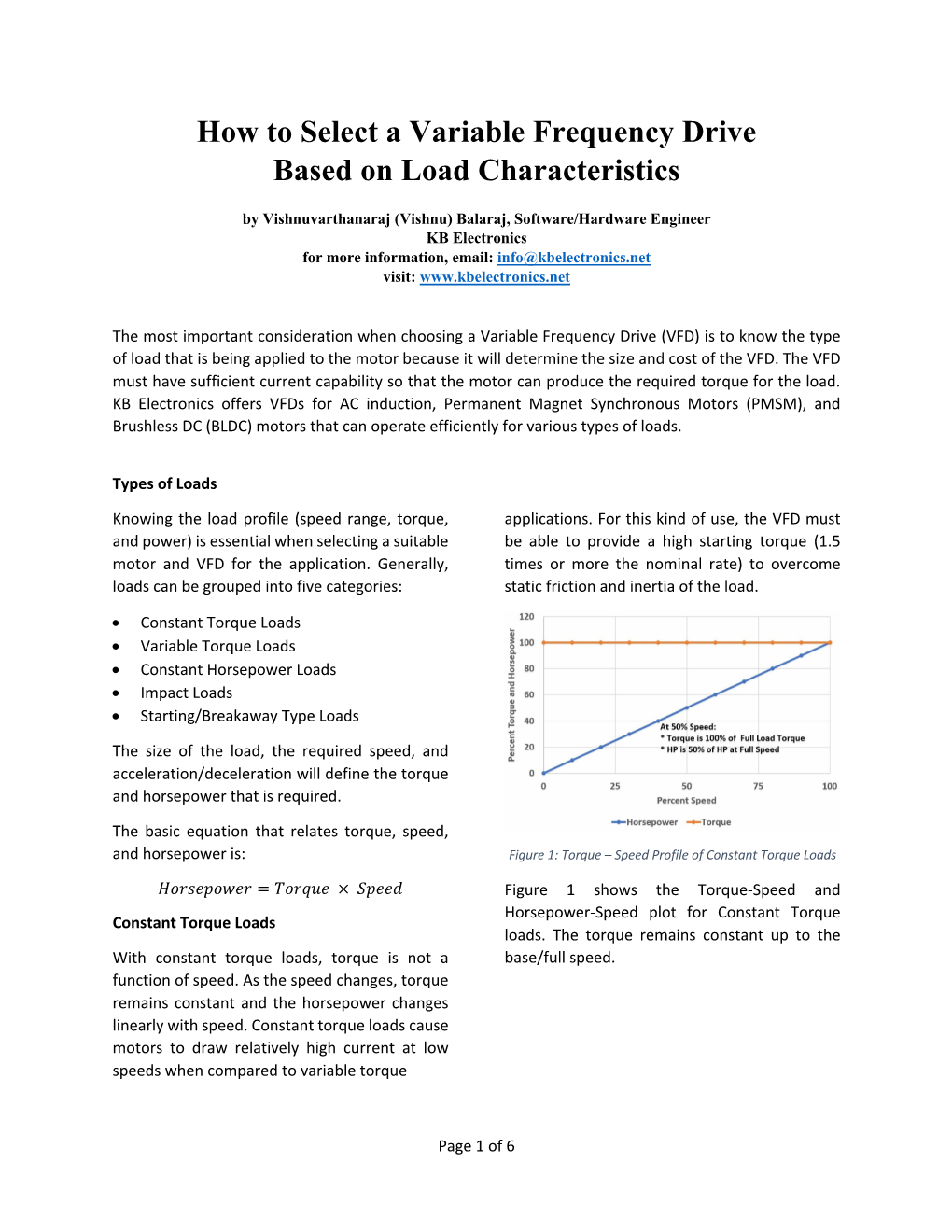 How to Select a Variable Frequency Drive Based on Load Characteristics