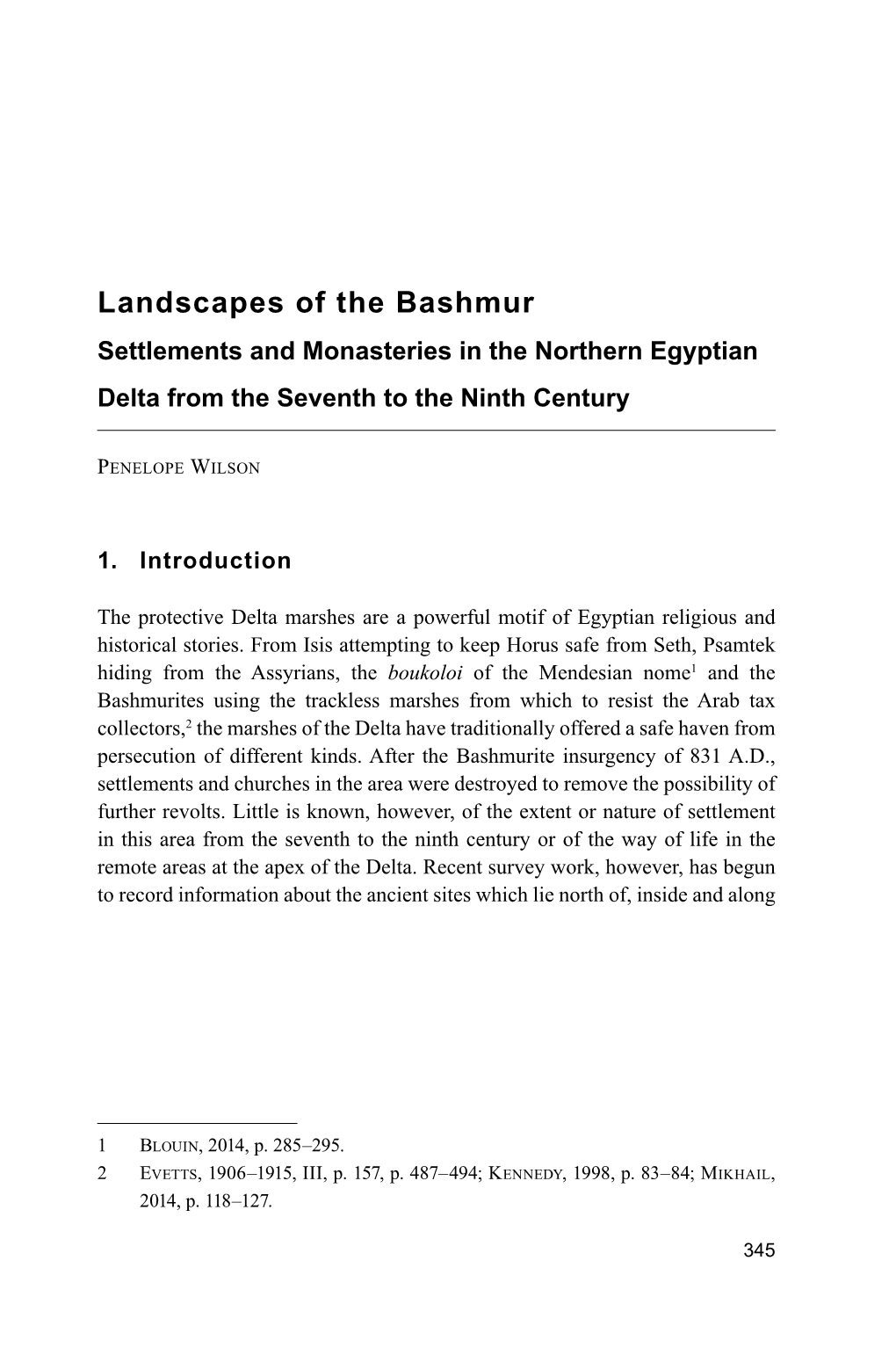 Landscapes of the Bashmur Settlements and Monasteries in the Northern Egyptian Delta from the Seventh to the Ninth Century