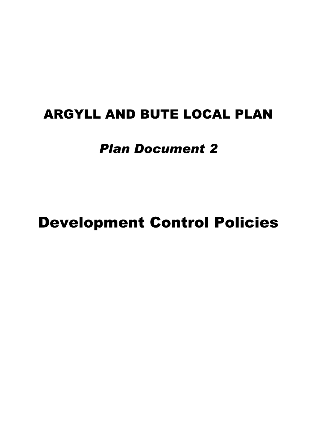 Argyll and Bute Local Plan