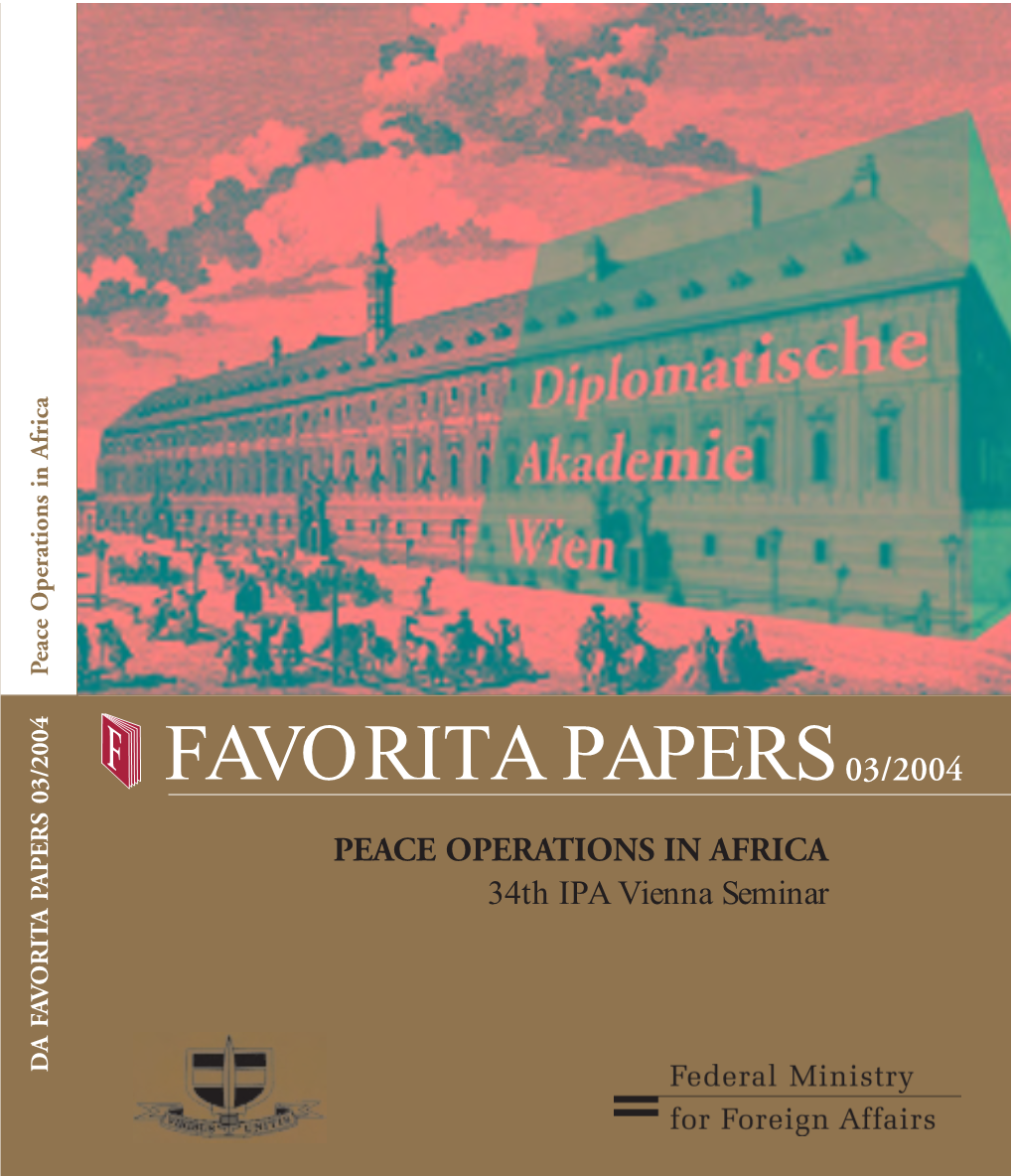 Peace Operations in Africa Operations Peace