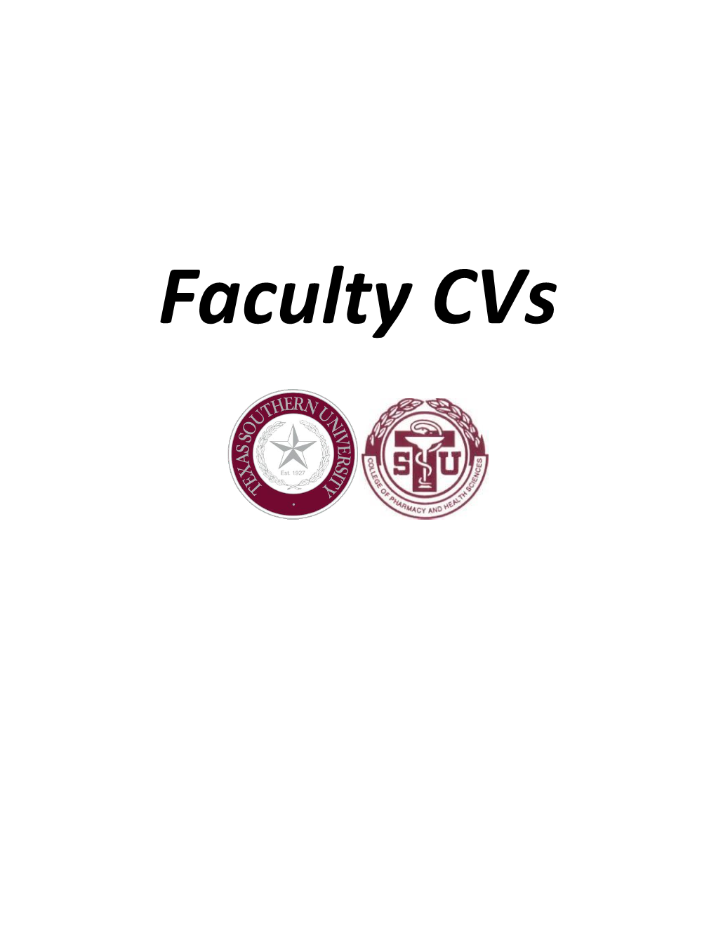 COPHS Faculty Curriculum Vitae