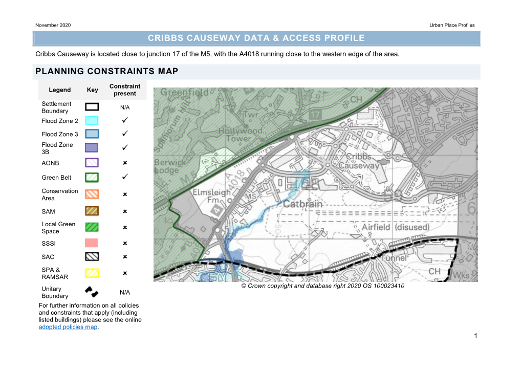 Cribbs Causeway Data & Access Profile