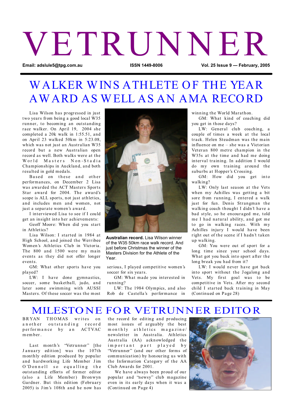 Walker Wins Athlete of the Year Award As Well As an Ama Record