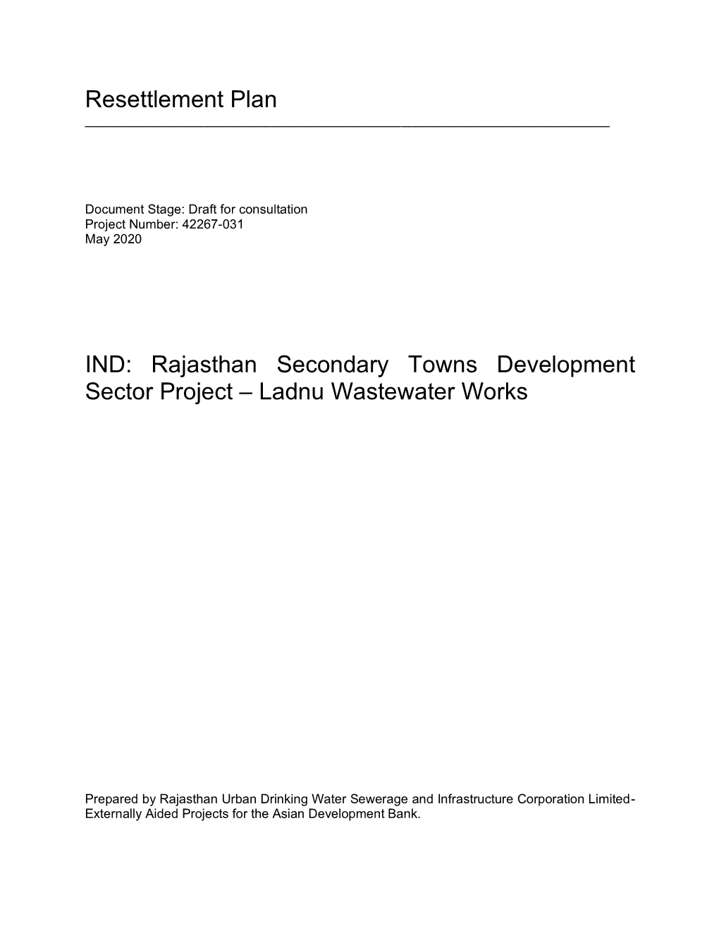 42267-031: Rajasthan Secondary Towns Development Sector Project