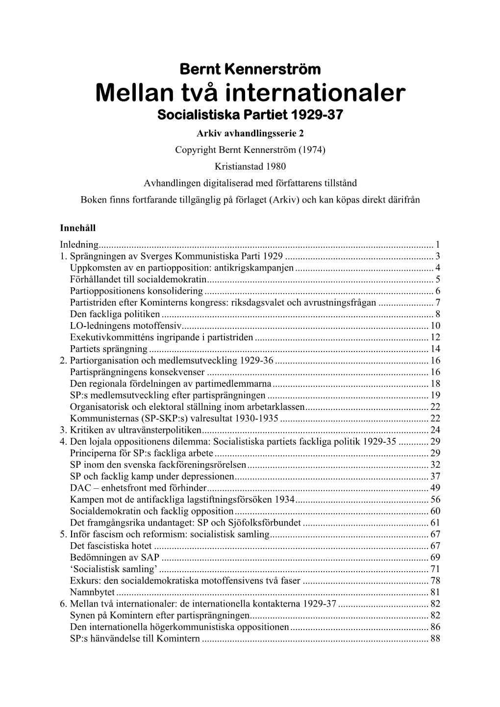 Socialistiska Partiet 1929-1937