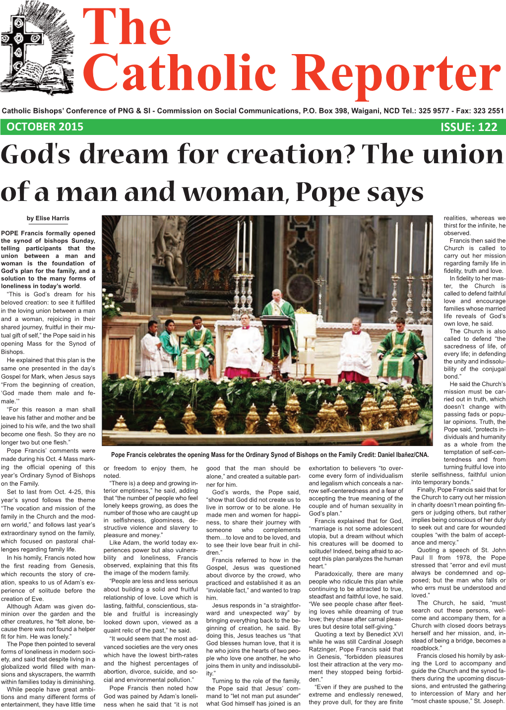 God's Dream for Creation? the Union of a Man and Woman, Pope Says