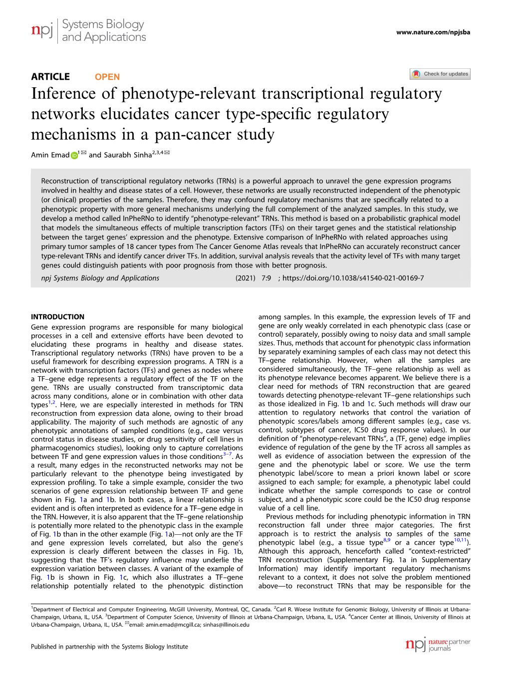 Inference of Phenotype-Relevant Transcriptional Regulatory Networks Elucidates Cancer Type-Specific Regulatory Mechanisms In