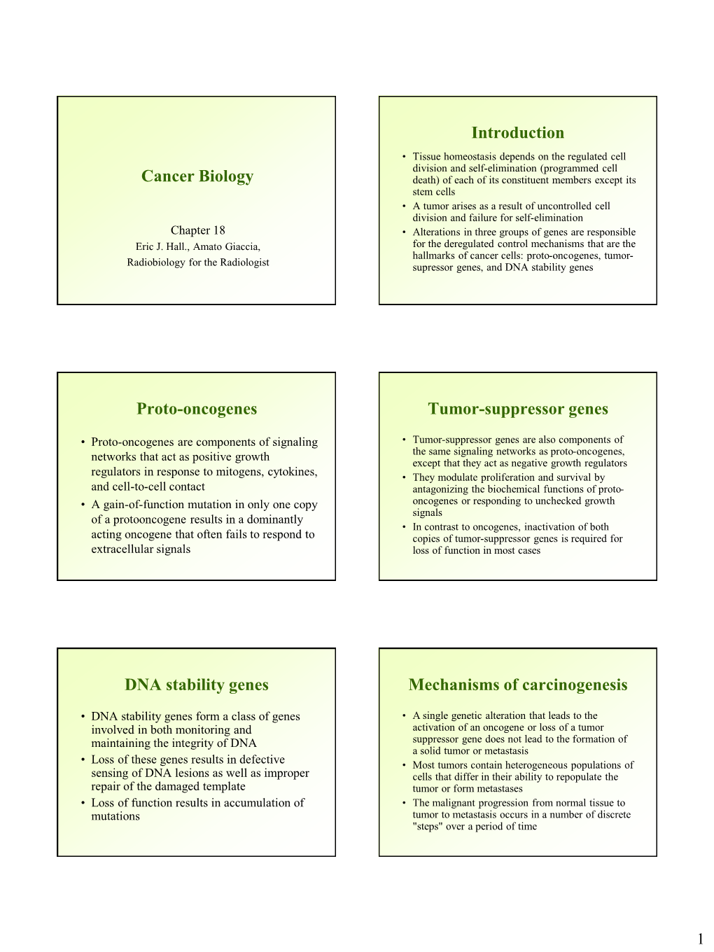 Cancer Biology Introduction Proto-Oncogenes Tumor