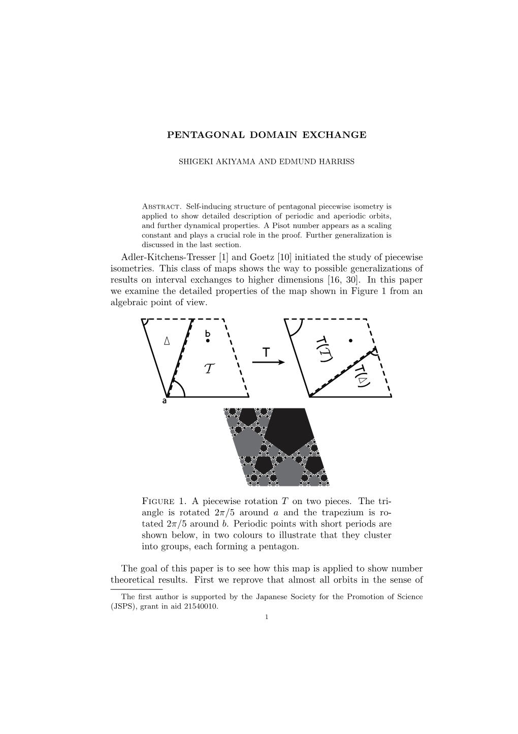 PENTAGONAL DOMAIN EXCHANGE Adler-Kitchens-Tresser [1] And