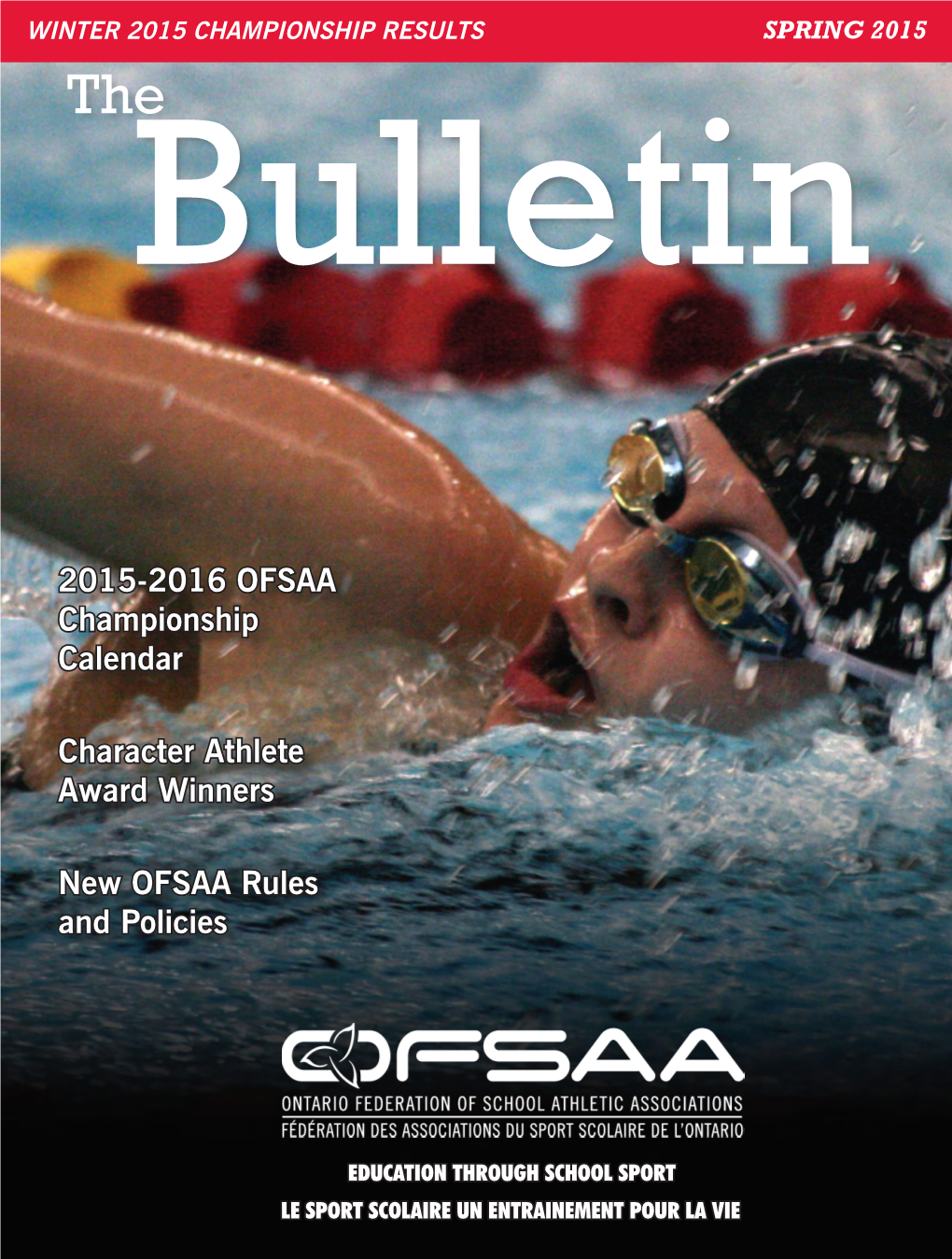 2015-2016 OFSAA Championship Calendar Character Athlete Award