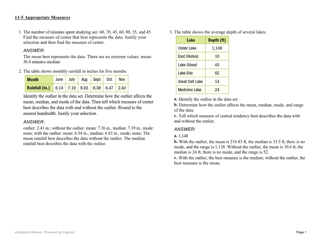 Identify the Outlier in the Data Set. Determine How the Outlier Affects the Mean, Median, and Mode of the Data