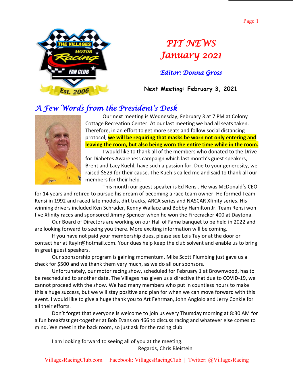 PIT NEWS January 2021