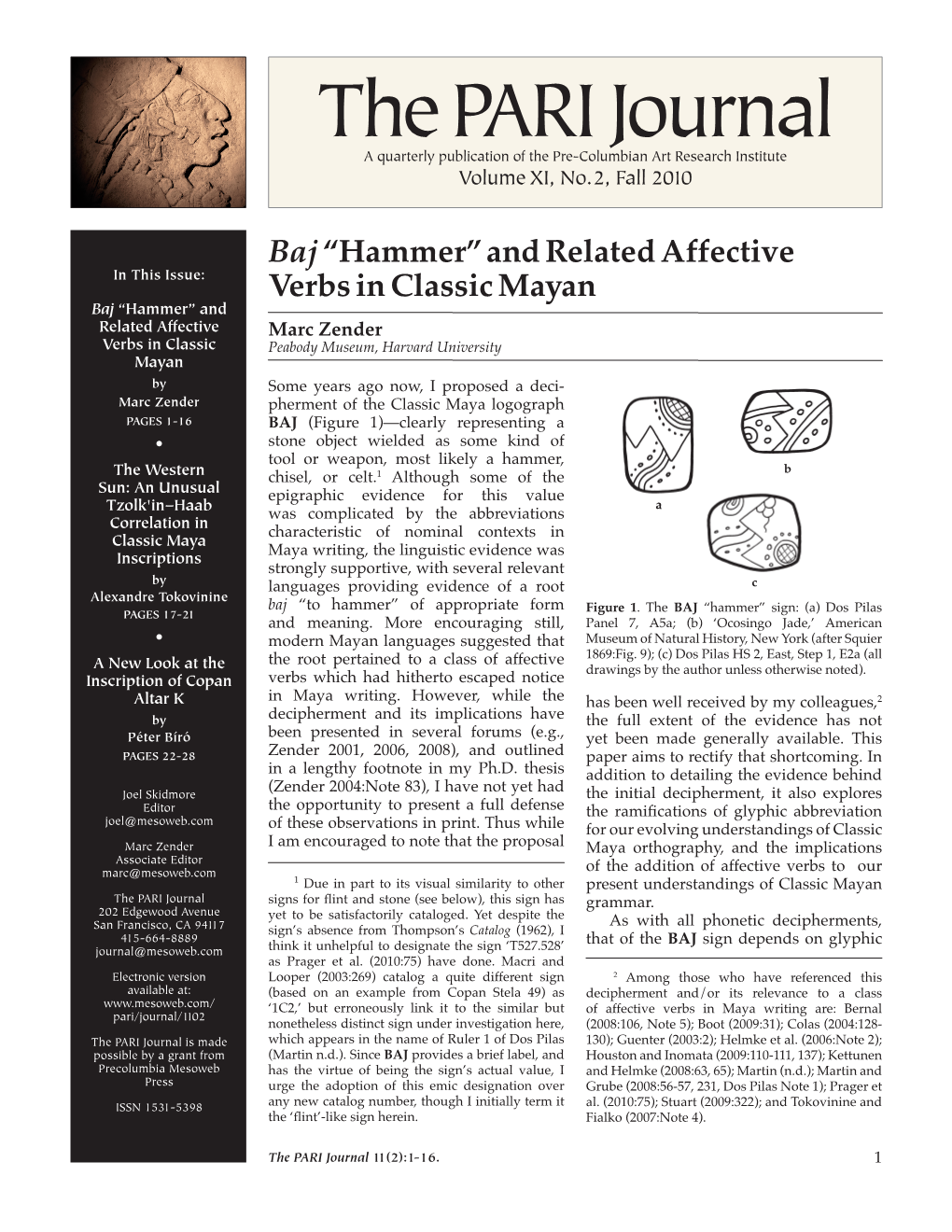 Baj “Hammer” and Related Affective Verbs in Classic Mayan