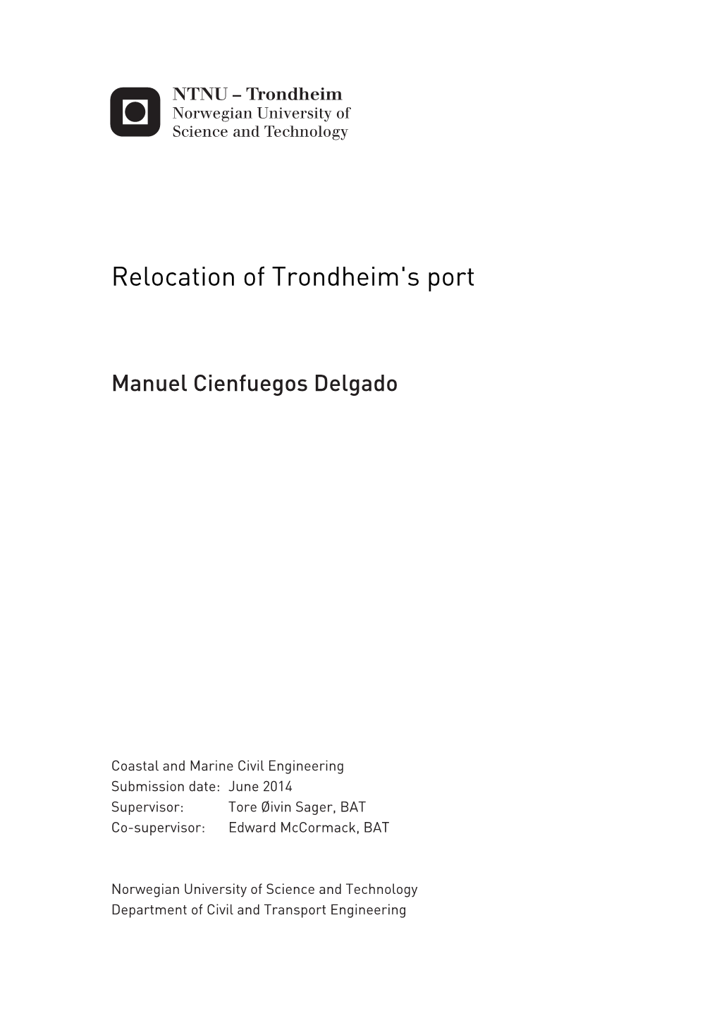 Relocation of Trondheim's Port