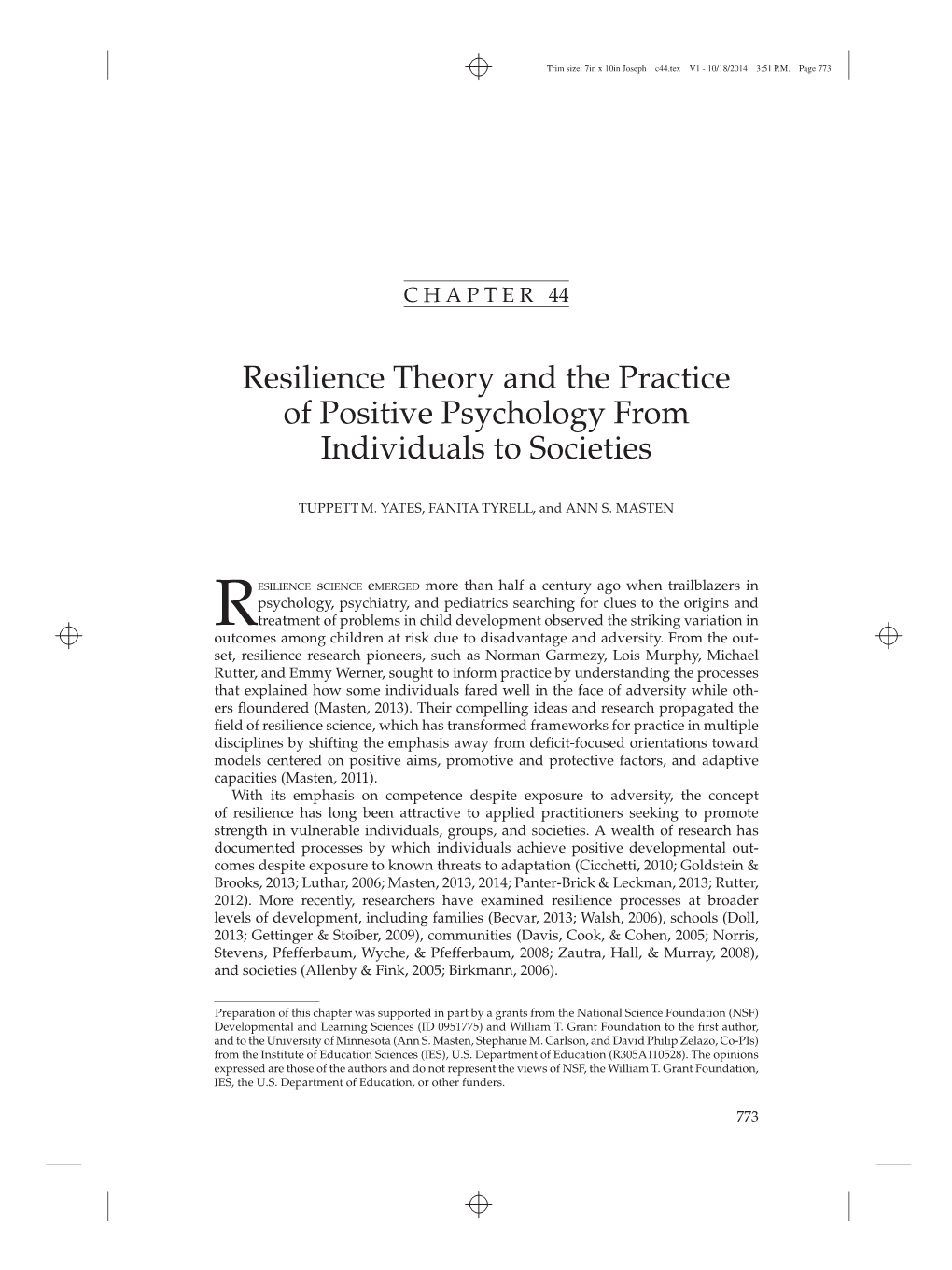 Resilience Theory and the Practice of Positive Psychology