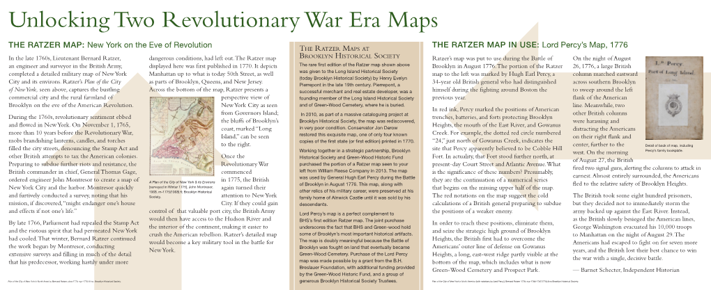 THE RATZER MAP in USE: Lord Percy's Map, 1776 the RATZER