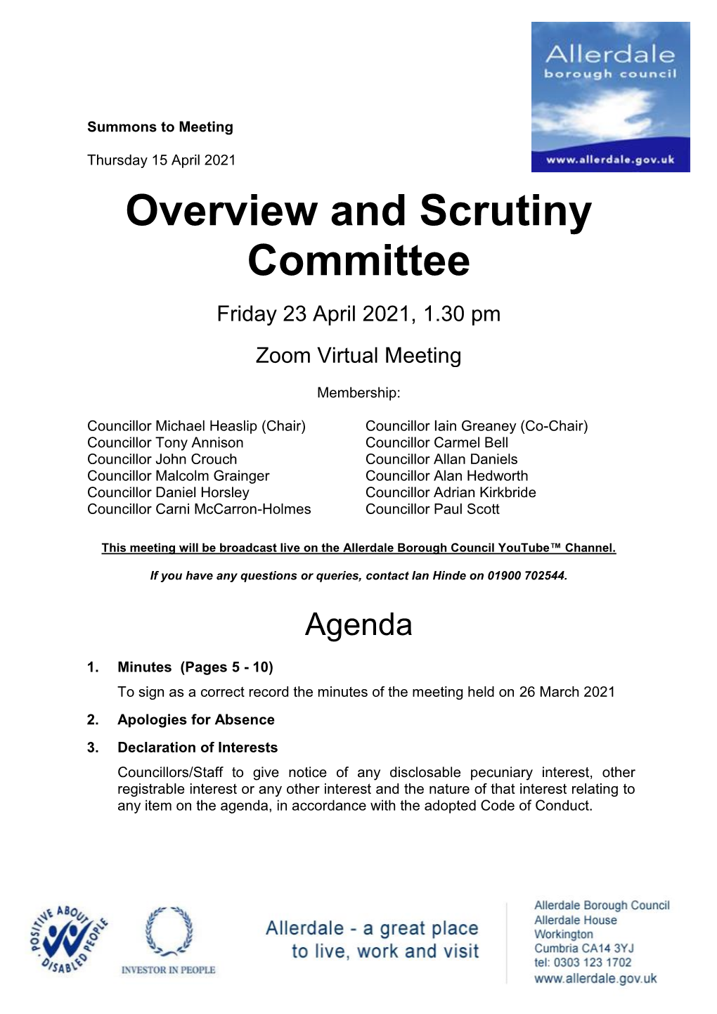 (Public Pack)Agenda Document for Overview and Scrutiny Committee