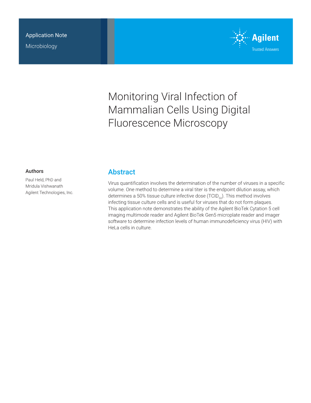 Monitoring Viral Infection of Mammalian Cells Using Digital Fluorescence Microscopy