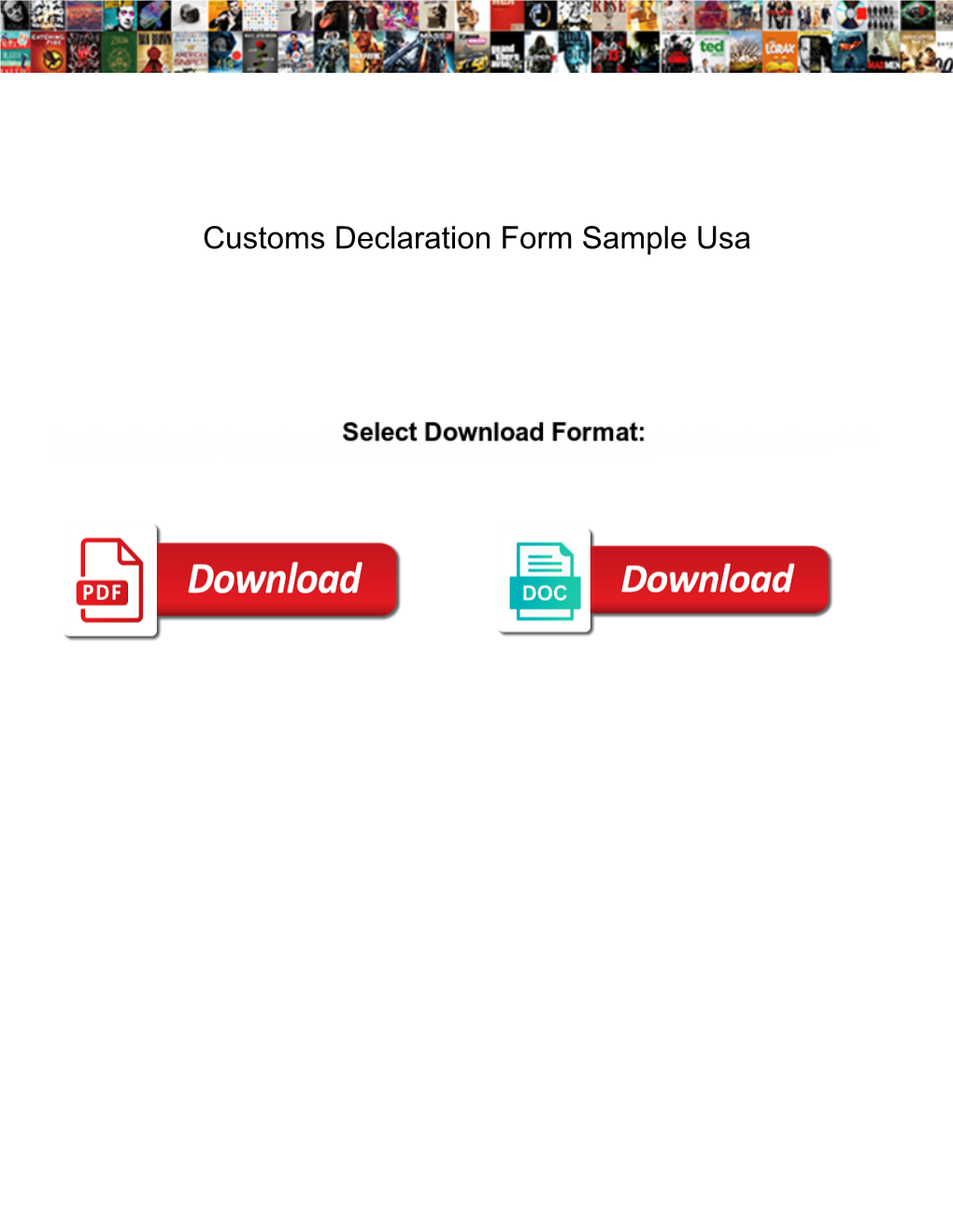 Customs Declaration Form Sample Usa