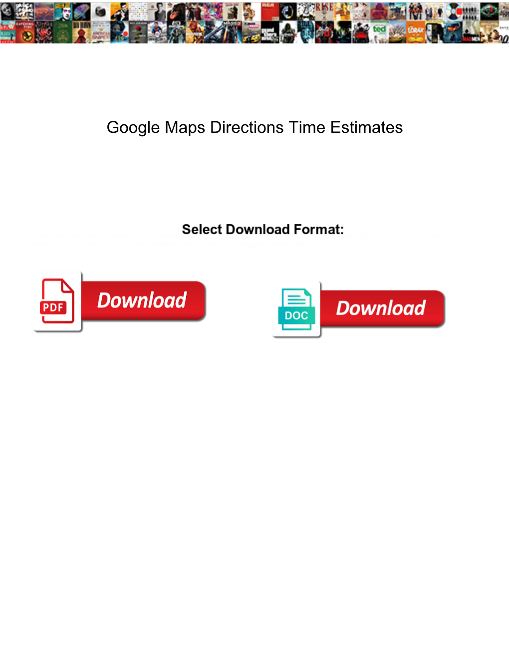 Google Maps Directions Time Estimates