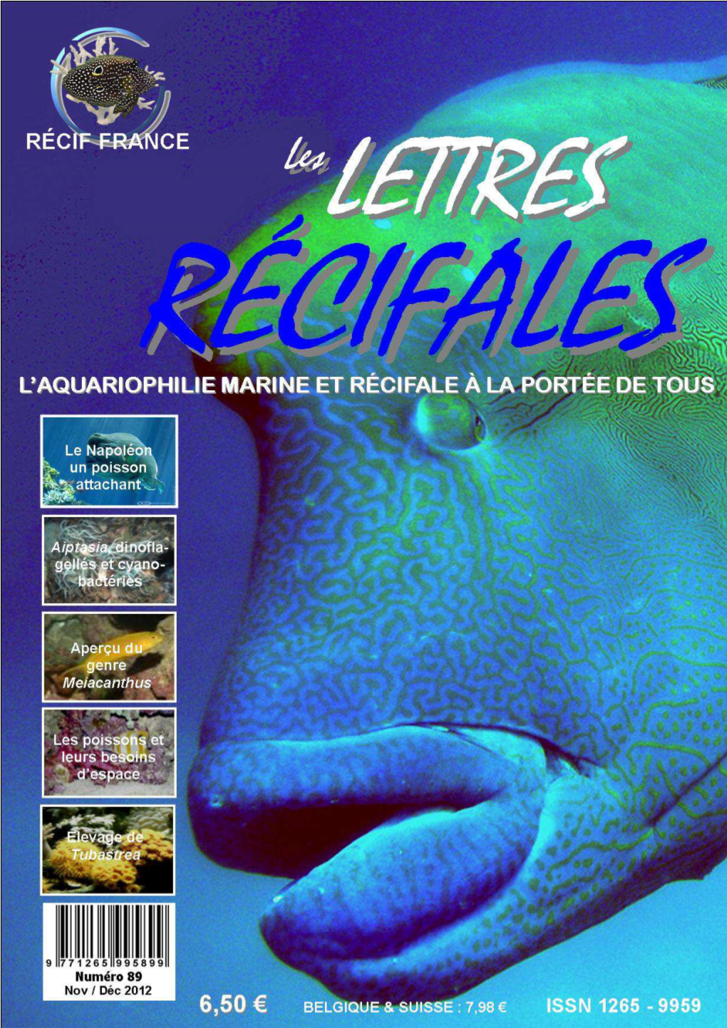 LETTRES RÉCIFALES 89, Novembre /Décembre 2012