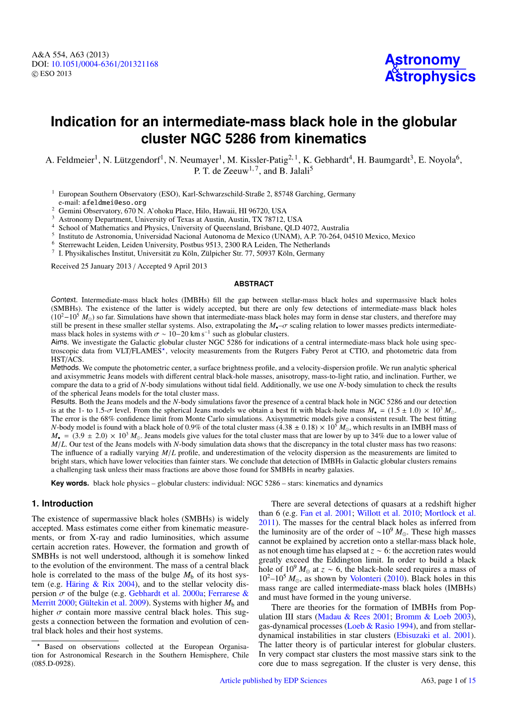 Indication for an Intermediate-Mass Black Hole in the Globular Cluster NGC 5286 from Kinematics A