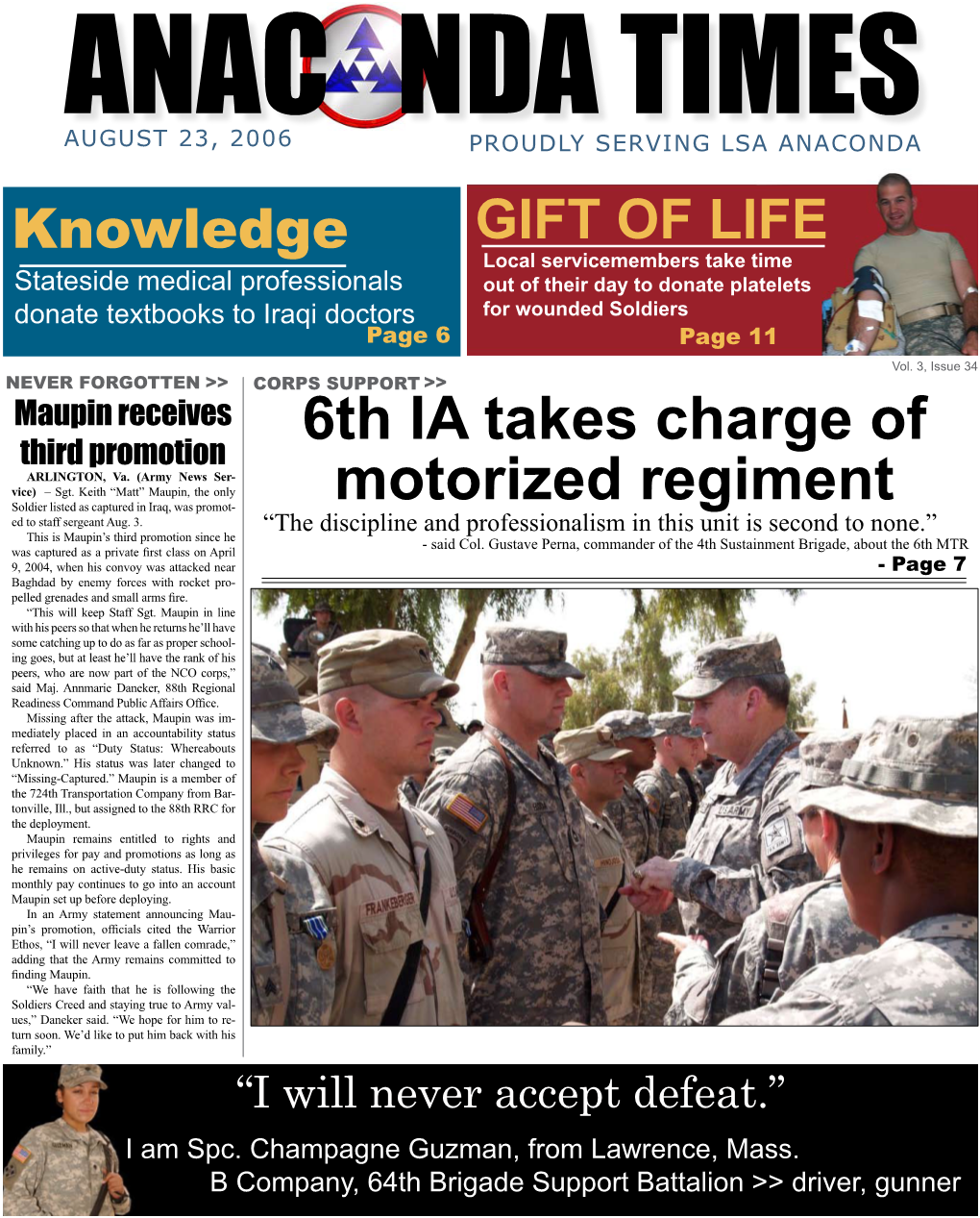 6Th IA Takes Charge of Motorized Regiment CAMP TAJI, Iraq - When the U.S