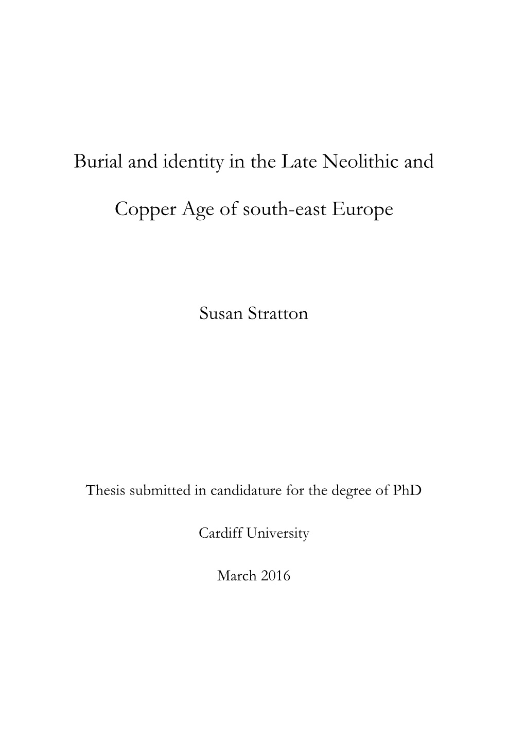 Burial and Identity in the Late Neolithic And