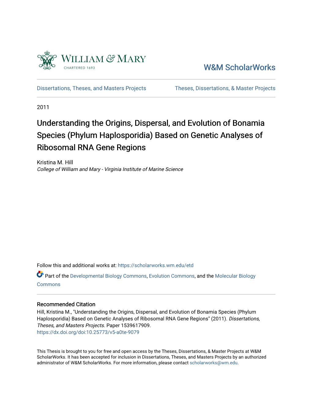 Understanding the Origins, Dispersal, and Evolution of Bonamia Species (Phylum Haplosporidia) Based on Genetic Analyses of Ribosomal RNA Gene Regions