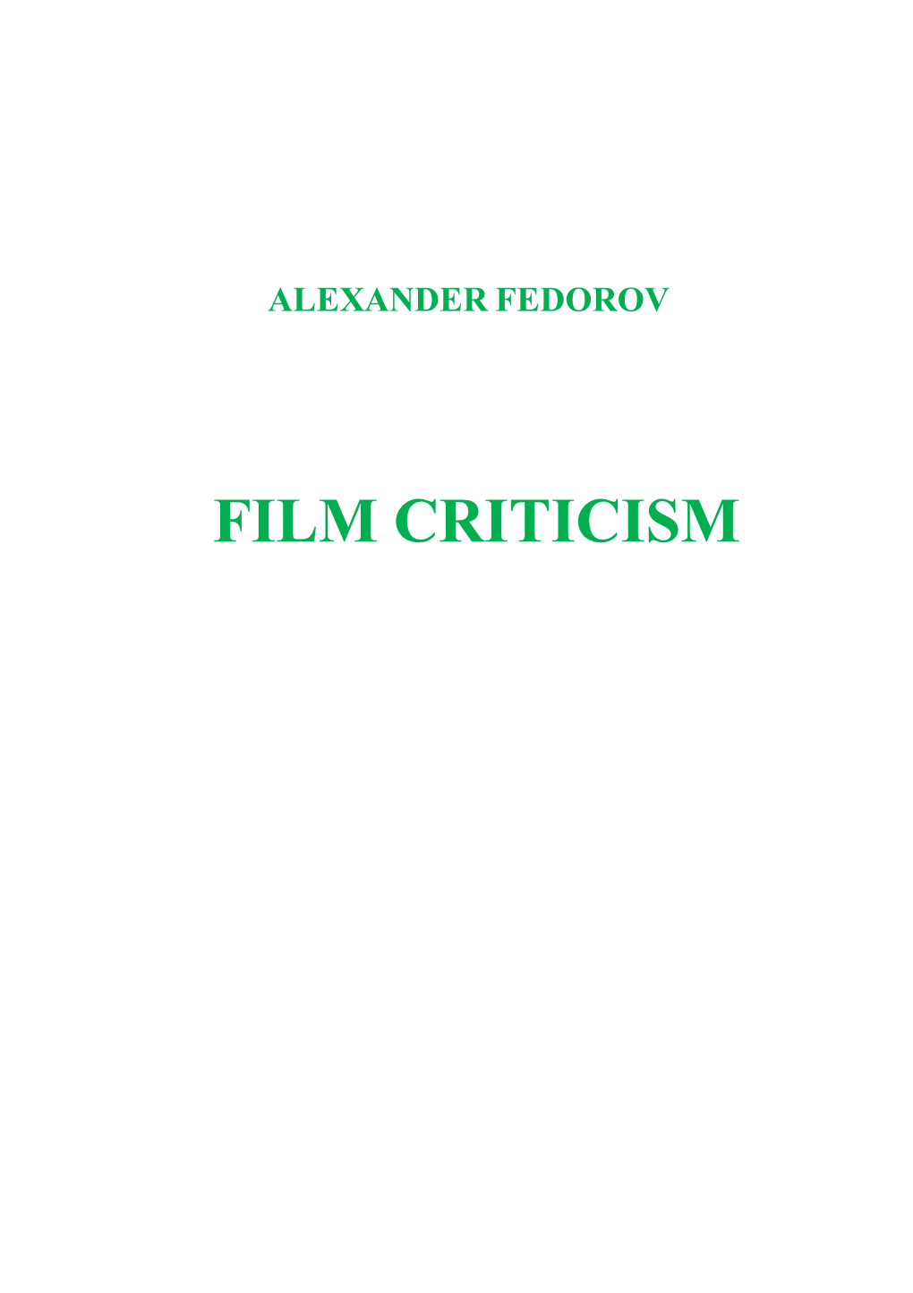 Film Criticism