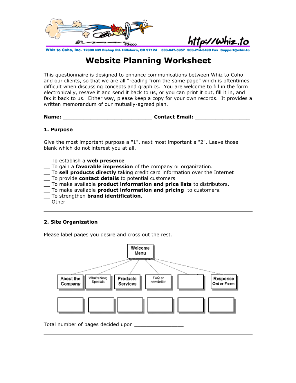 Website Planning Worksheet