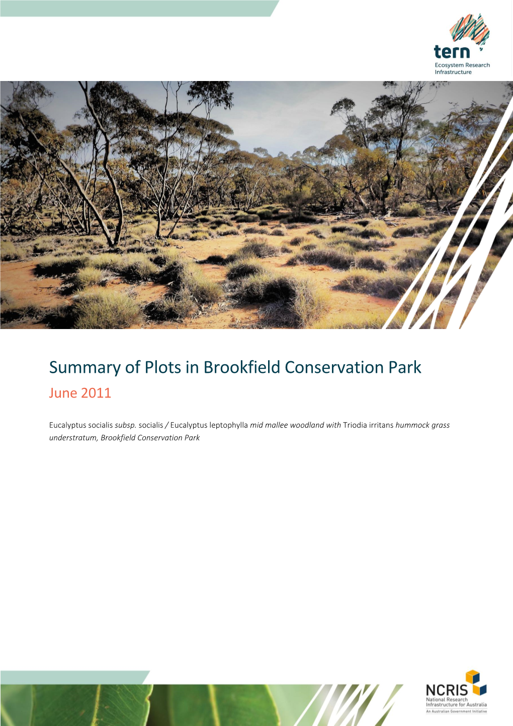 Summary of Plots in Brookfield Conservation Park June 2011