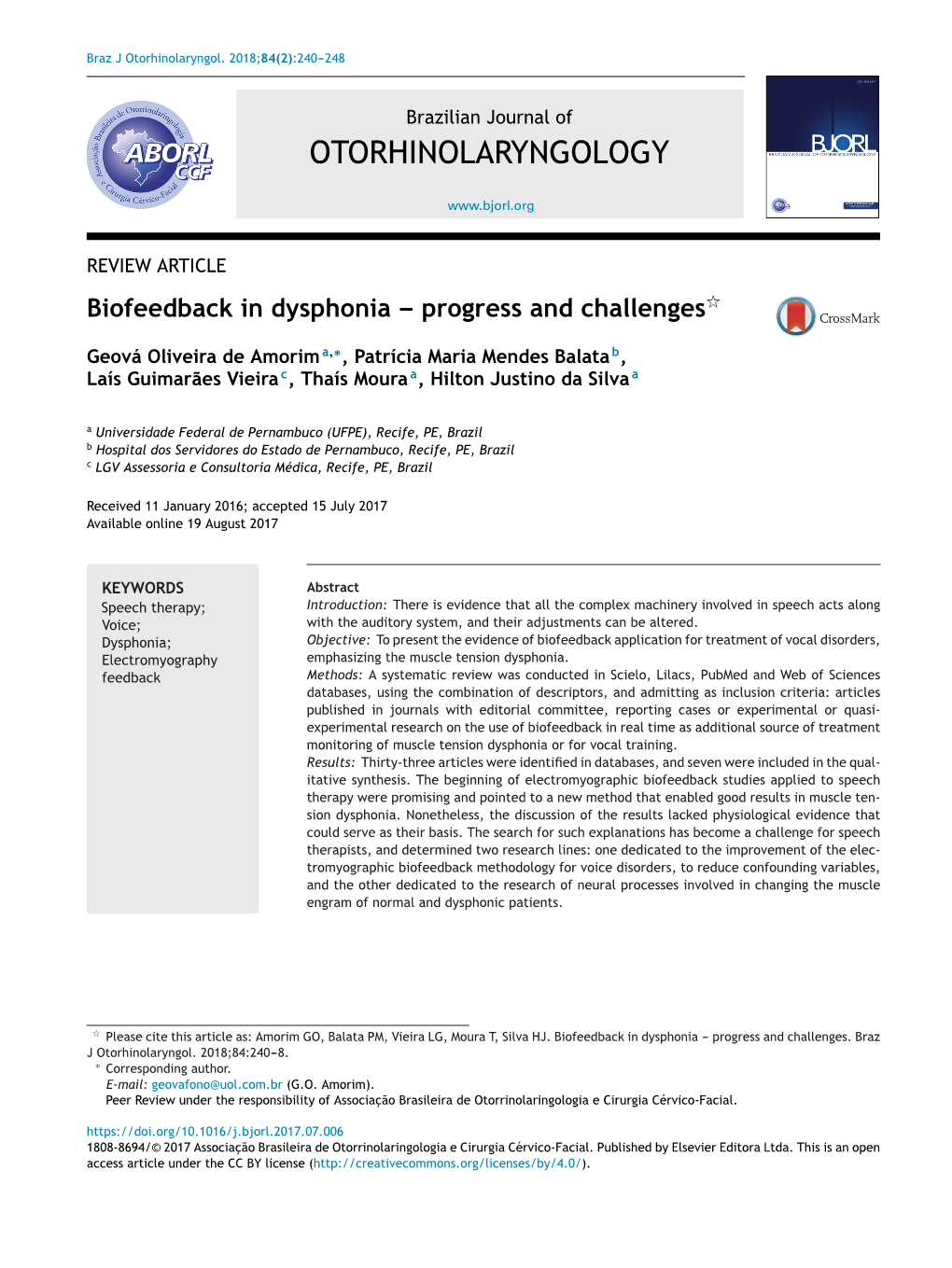 Biofeedback in Dysphonia – Progress and Challenges