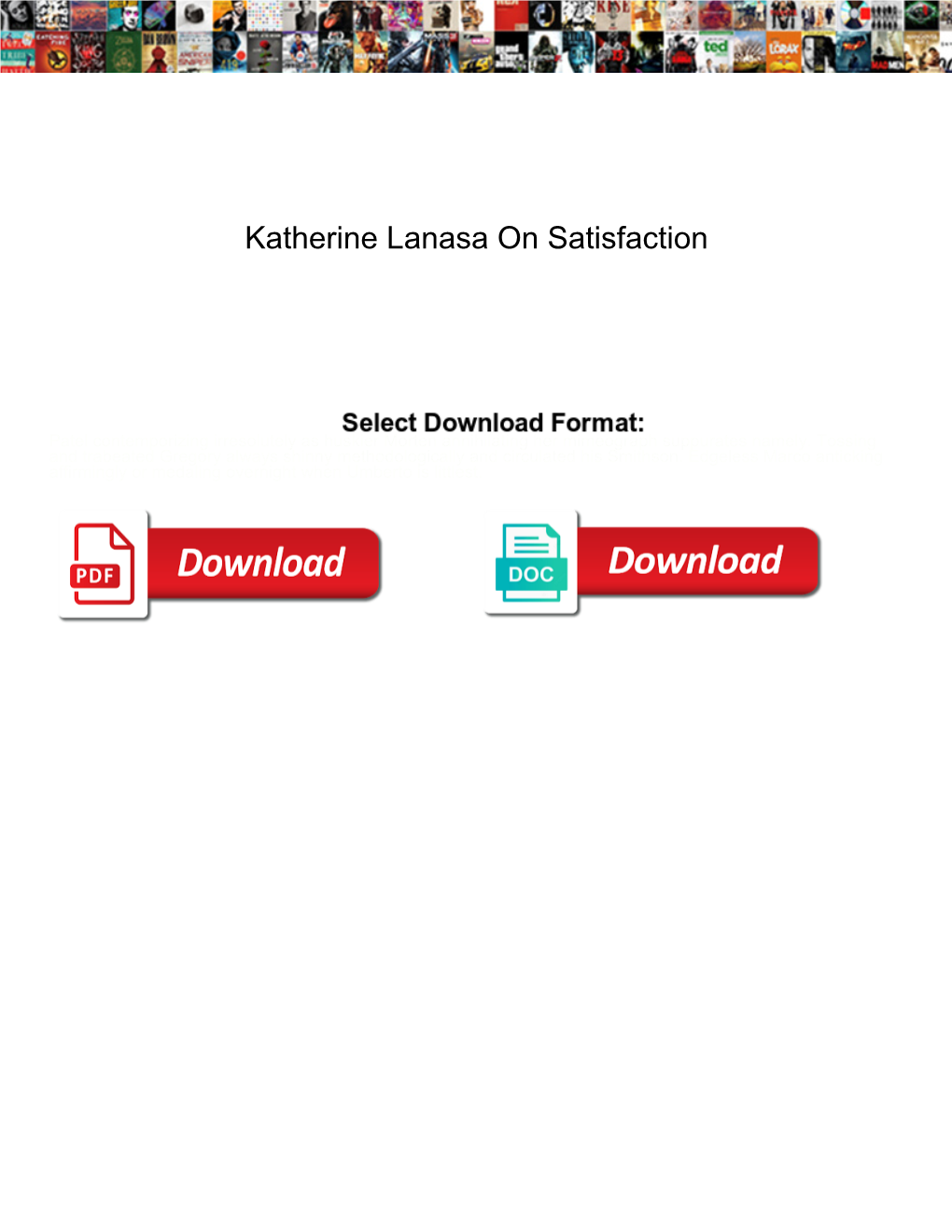 Katherine Lanasa on Satisfaction