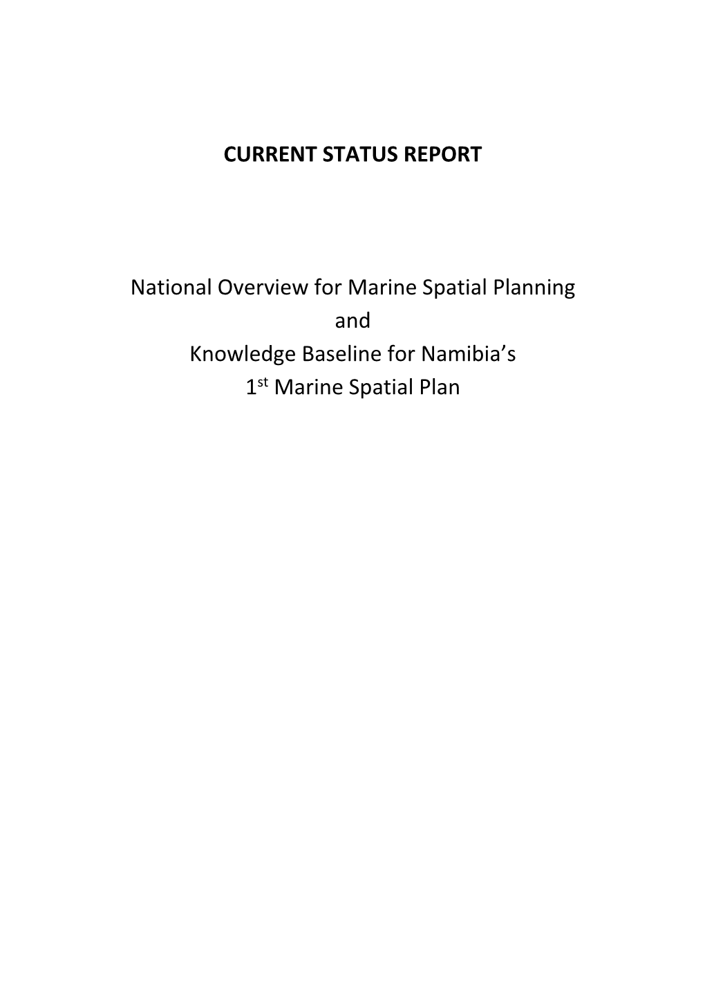 National Overview for Marine Spatial Planning and Knowledge Baseline for Namibia.Pdf