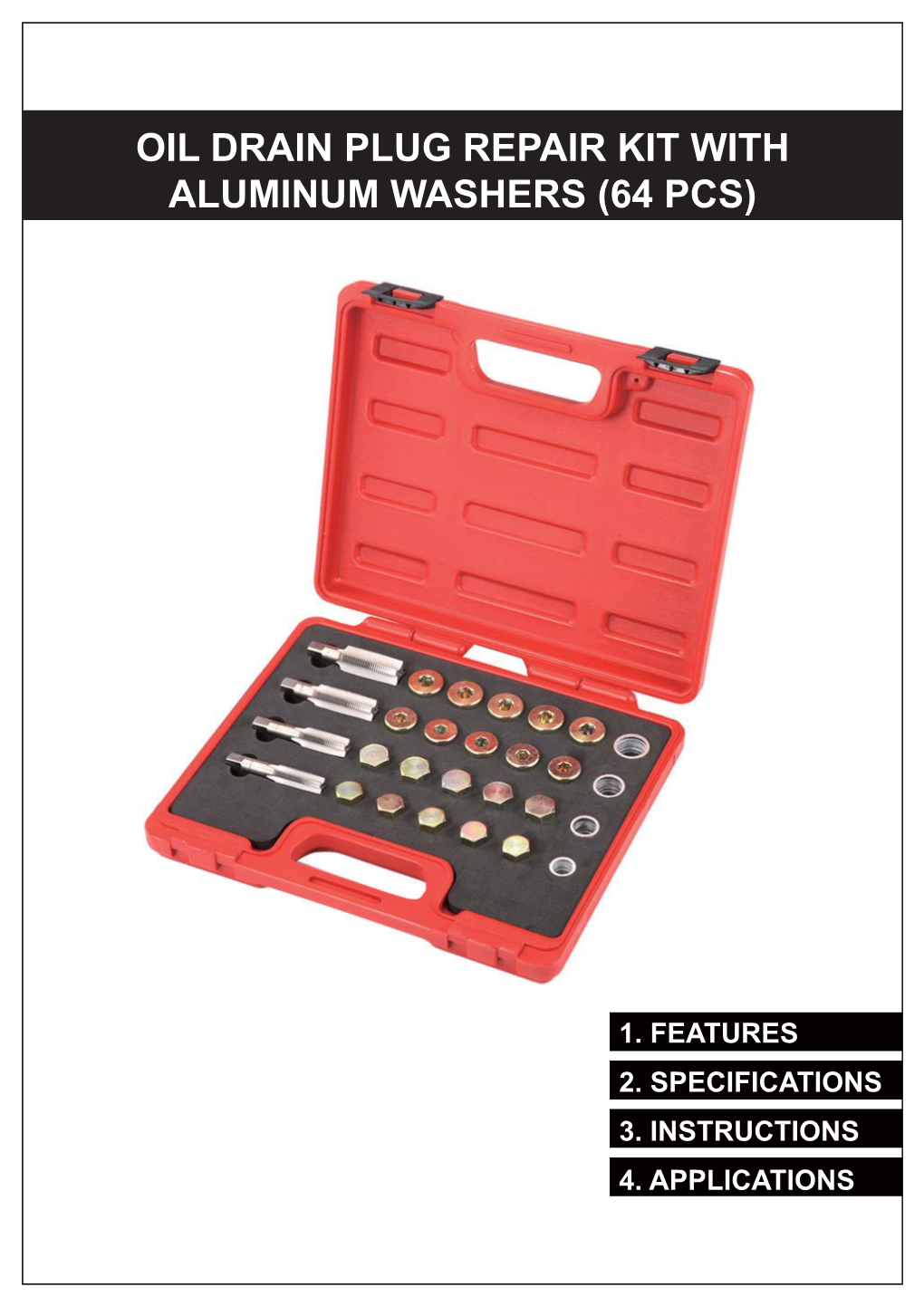 Oil Drain Plug Repair Kit with Aluminum Washers (64 Pcs)