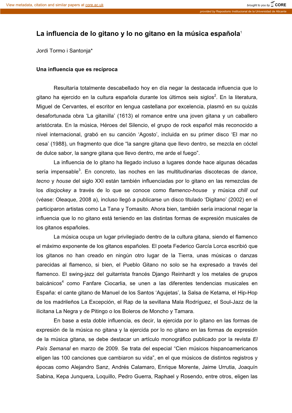 La Influencia De Lo Gitano Y Lo No Gitano En La Música Española1