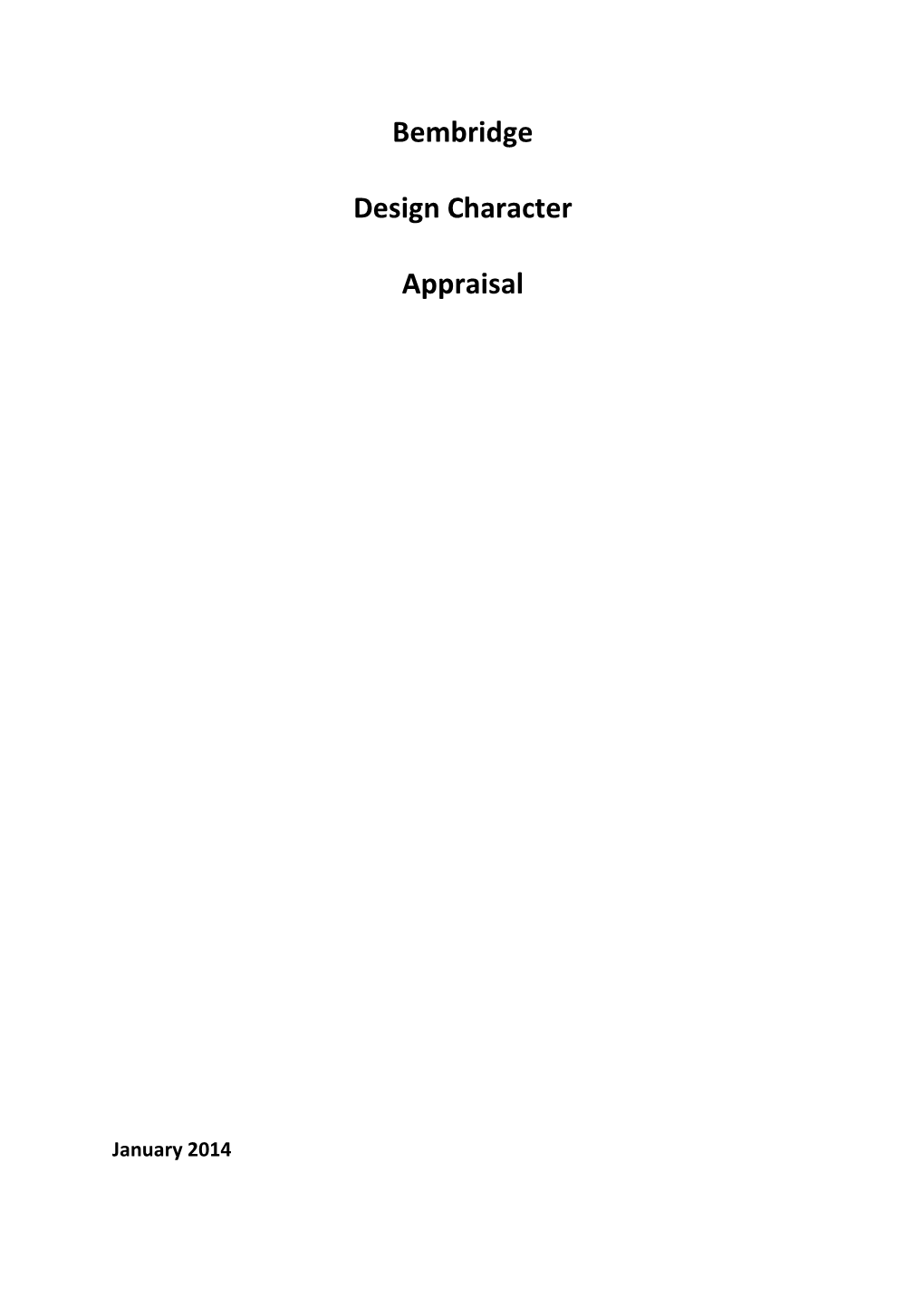 Bembridge Design Character Appraisal