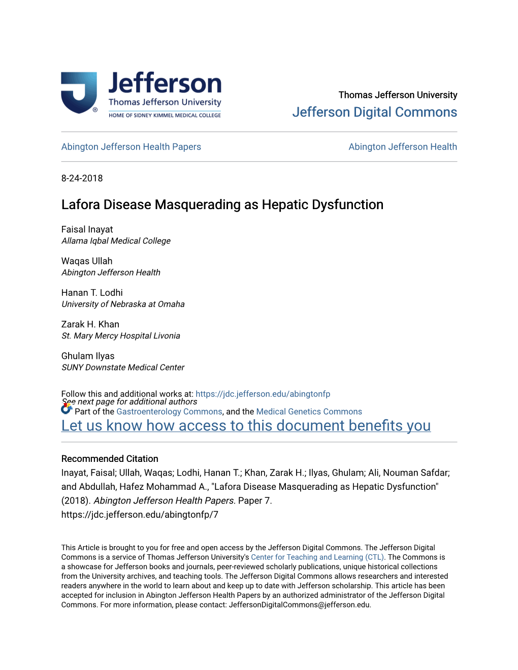 Lafora Disease Masquerading As Hepatic Dysfunction