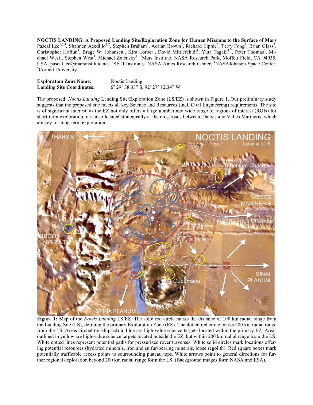 NOCTIS LANDING: a Proposed Landing Site/Exploration Zone For