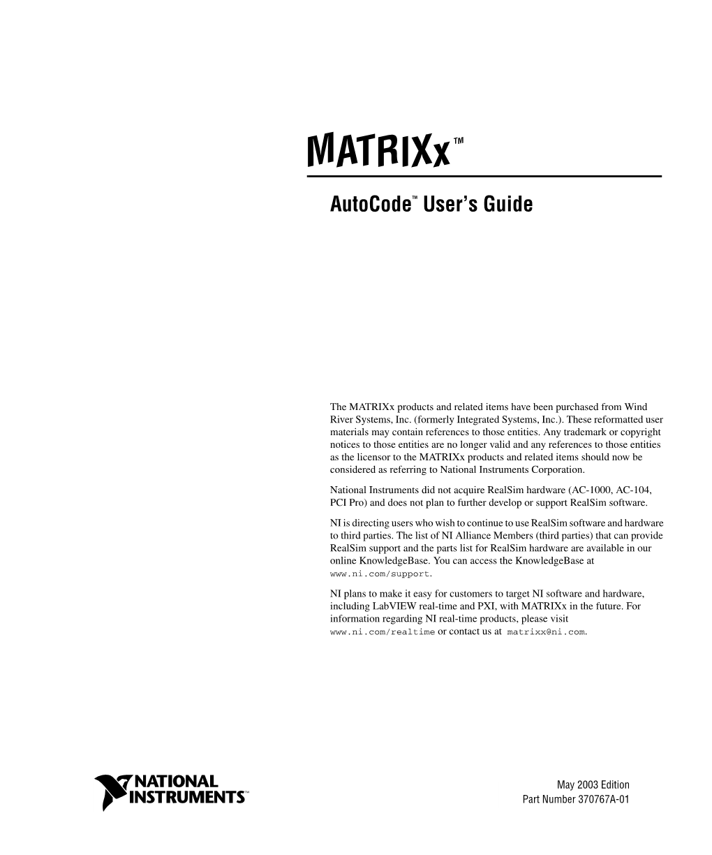 Archived: Autocode User's Guide