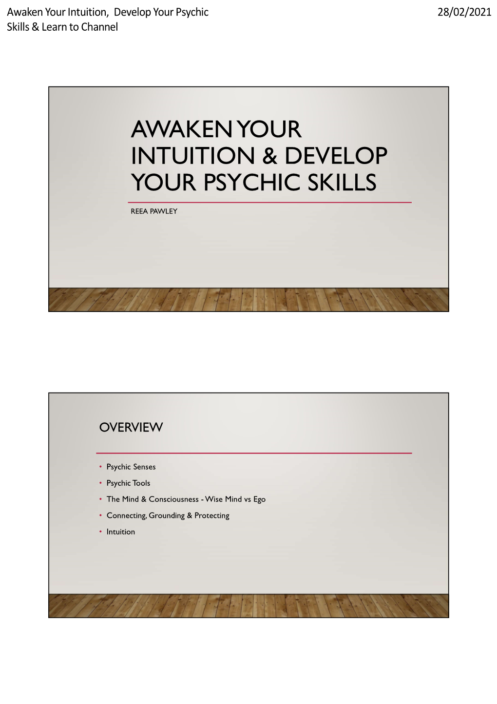 Awaken Your Intuition & Develop Your Psychic Skills