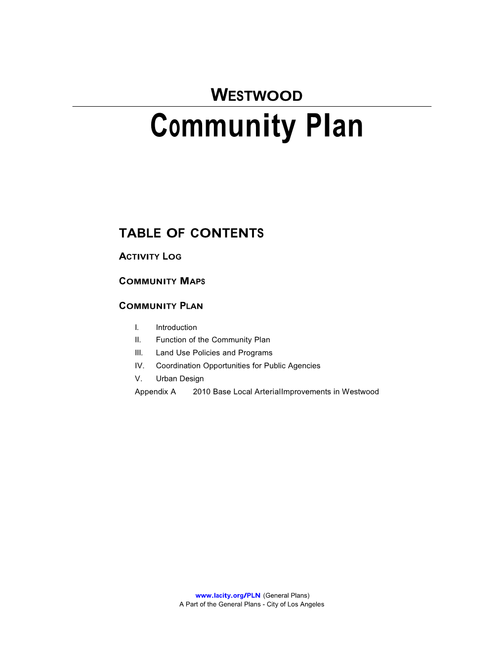 1999 Westwood Community Plan Update 97-0049 CPU 98-1534