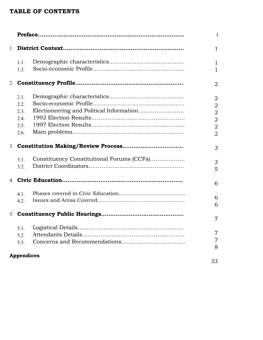 Table of Contents