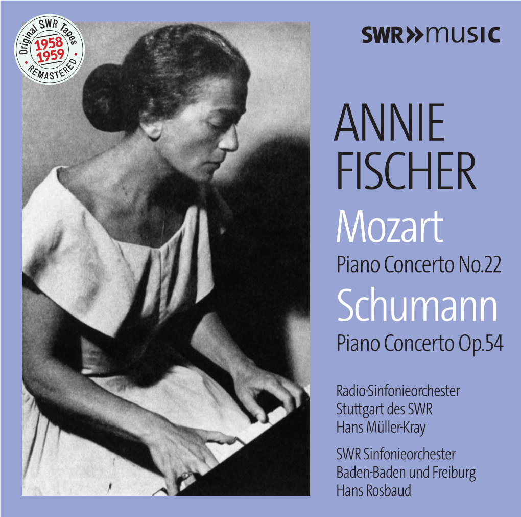 ANNIE FISCHER Mozart Piano Concerto No.22 Schumann Piano Concerto Op.54